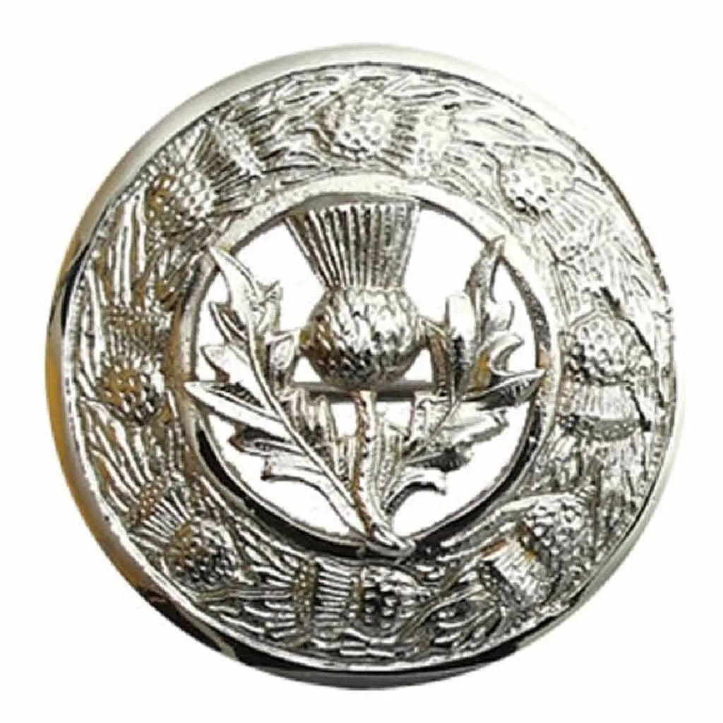 Thistle Fly Plaid Brooch Silver