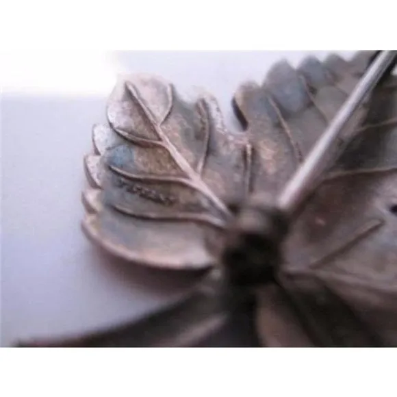 Tiffany & Co Vintage Sterling Stylized Leaf Brooch