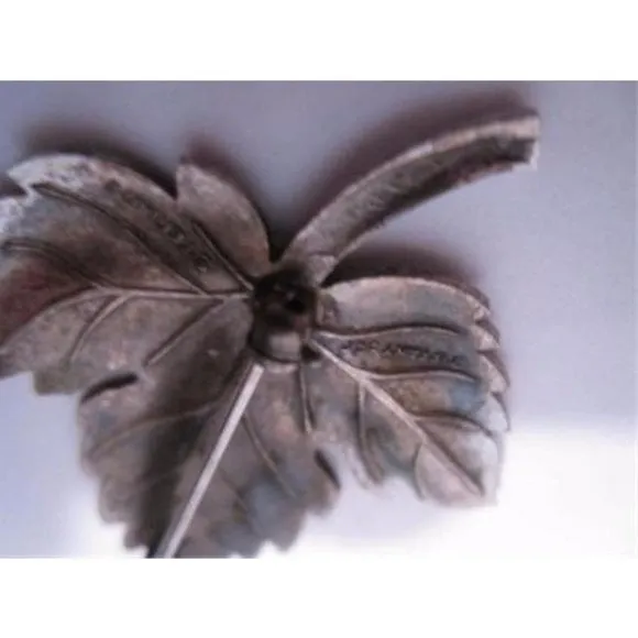 Tiffany & Co Vintage Sterling Stylized Leaf Brooch