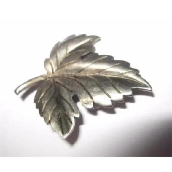Tiffany & Co Vintage Sterling Stylized Leaf Brooch