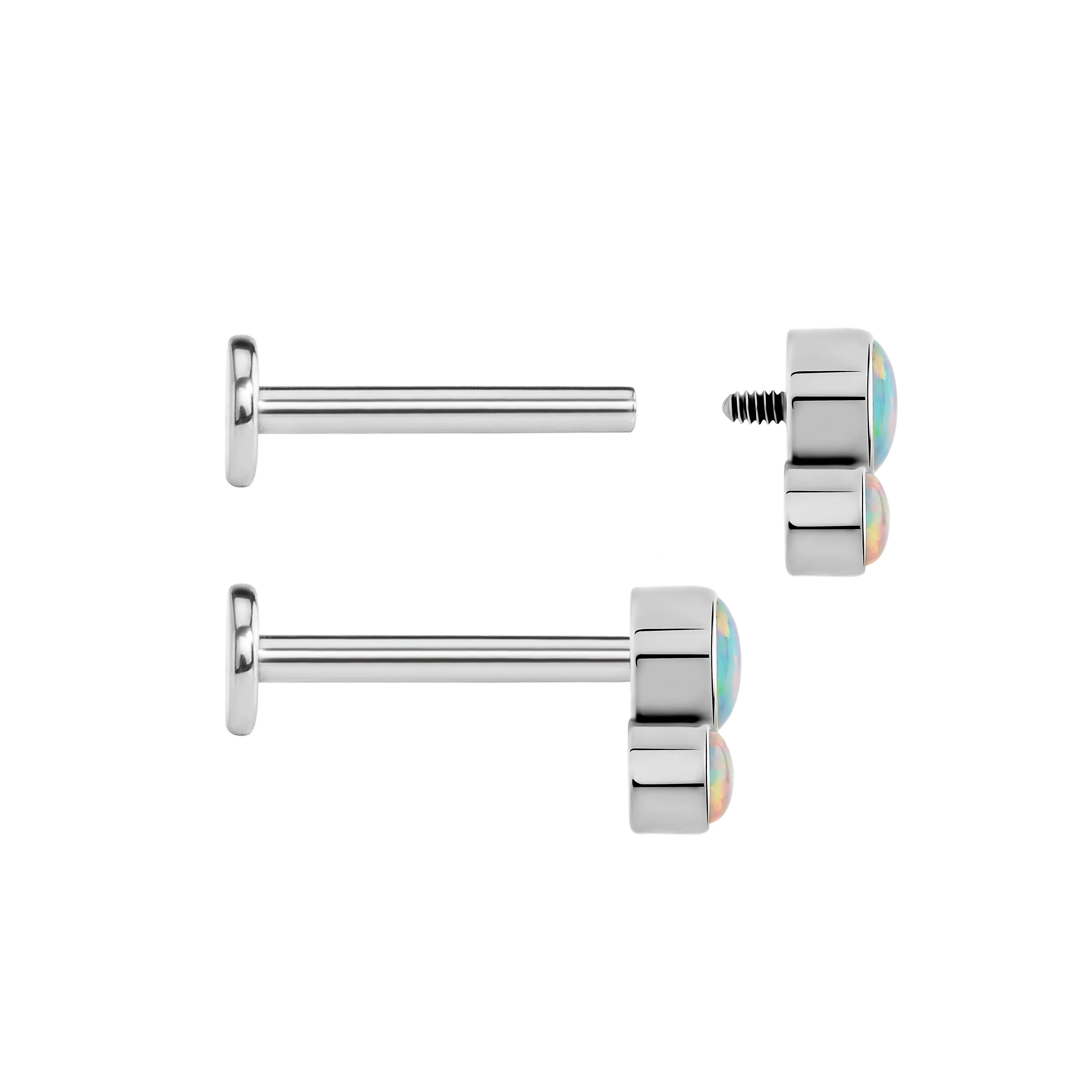 Tilum 18g-16g Internally Threaded Atomic Opal Cluster Top - Price Per 1