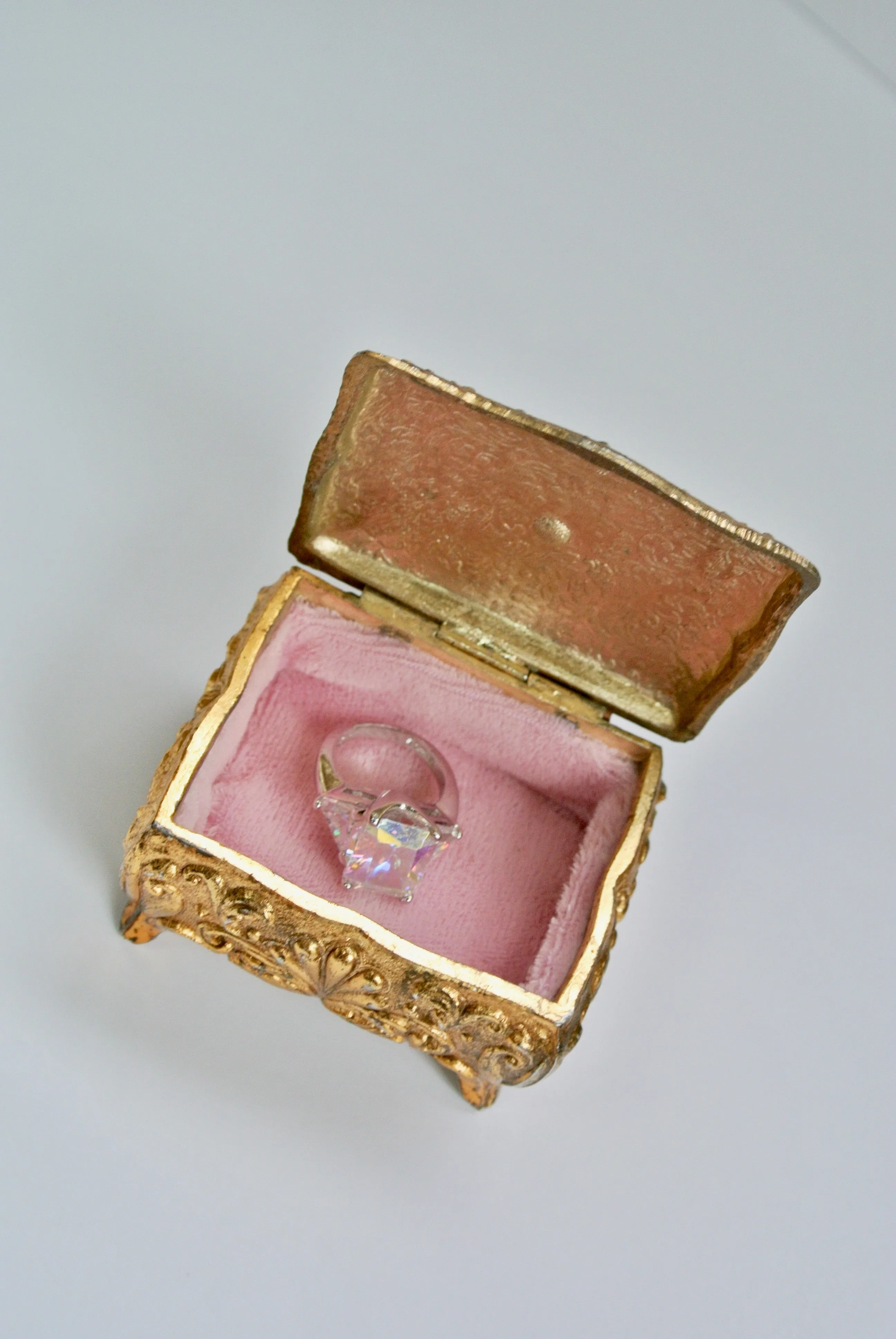Tiny Rose Pink Ring Box