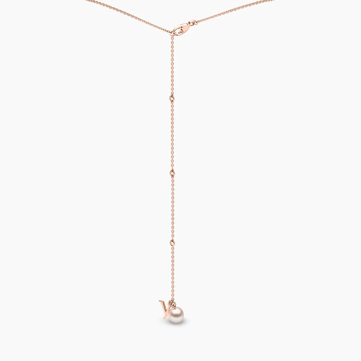Trend 18K Gold Freshwater Pearl And Diamond Motif Chain Drop Necklace