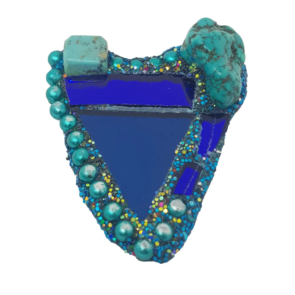 TURQUOISE/BLUE HEART BROOCH