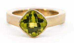 Unique Yellow Gold Peridot Ring (Men's/Women's)