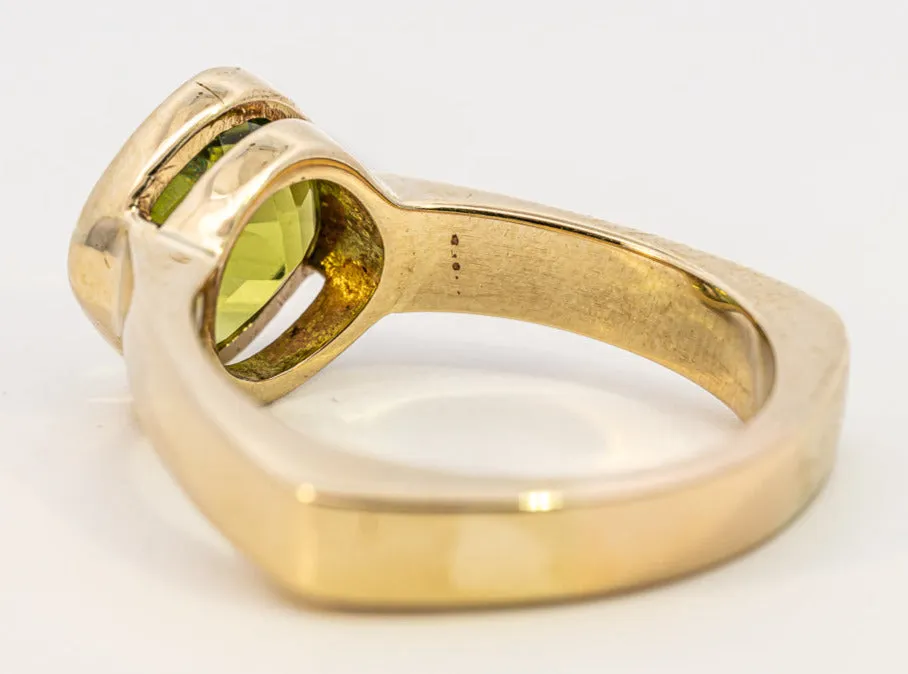Unique Yellow Gold Peridot Ring (Men's/Women's)