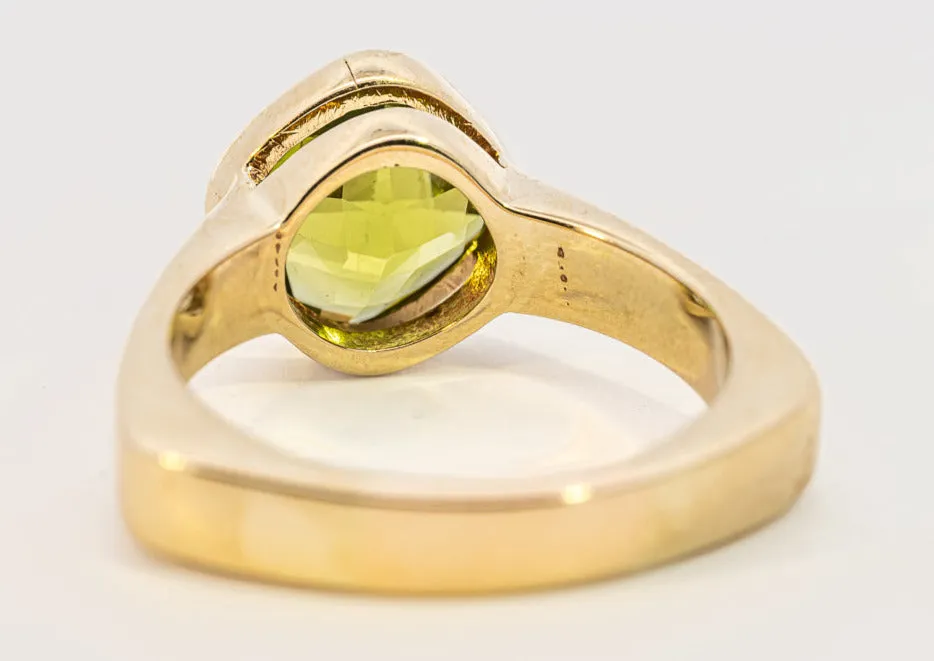 Unique Yellow Gold Peridot Ring (Men's/Women's)
