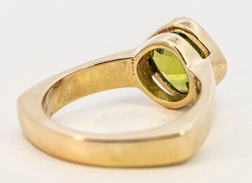 Unique Yellow Gold Peridot Ring (Men's/Women's)