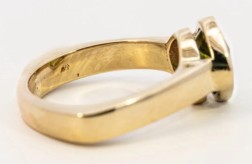 Unique Yellow Gold Peridot Ring (Men's/Women's)