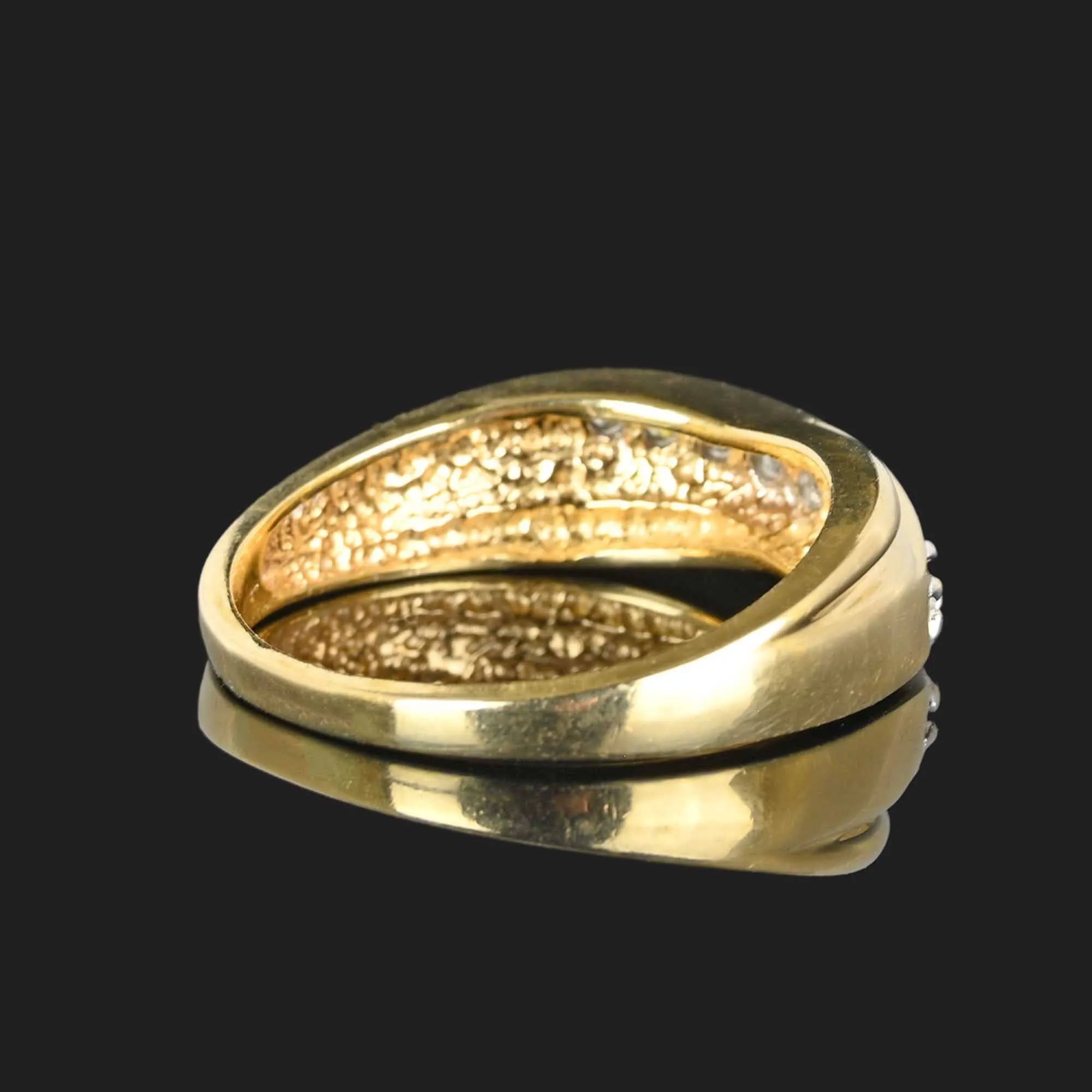 Vintage Diagonal Diamond 14K Gold Band Ring