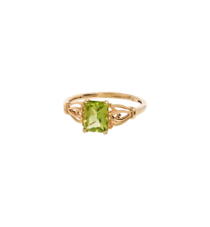 Vintage Gilded Peridot Radiance Ring