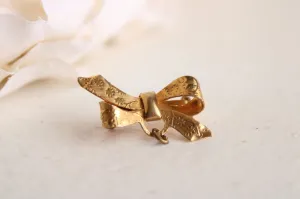 Vintage Gold Tone Bow Brooch