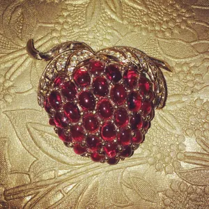 Vintage Large Rasberry Brooch by Ciner