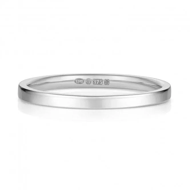 Wedding Band 9K Flat Court 1.7mm-1.4 Wedding  Ring W120WM