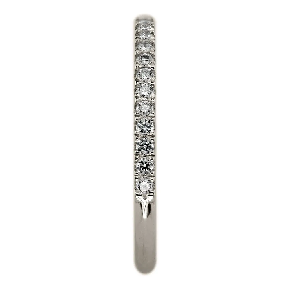 White Diamond, Half Eternity Wedding Band, Platinum