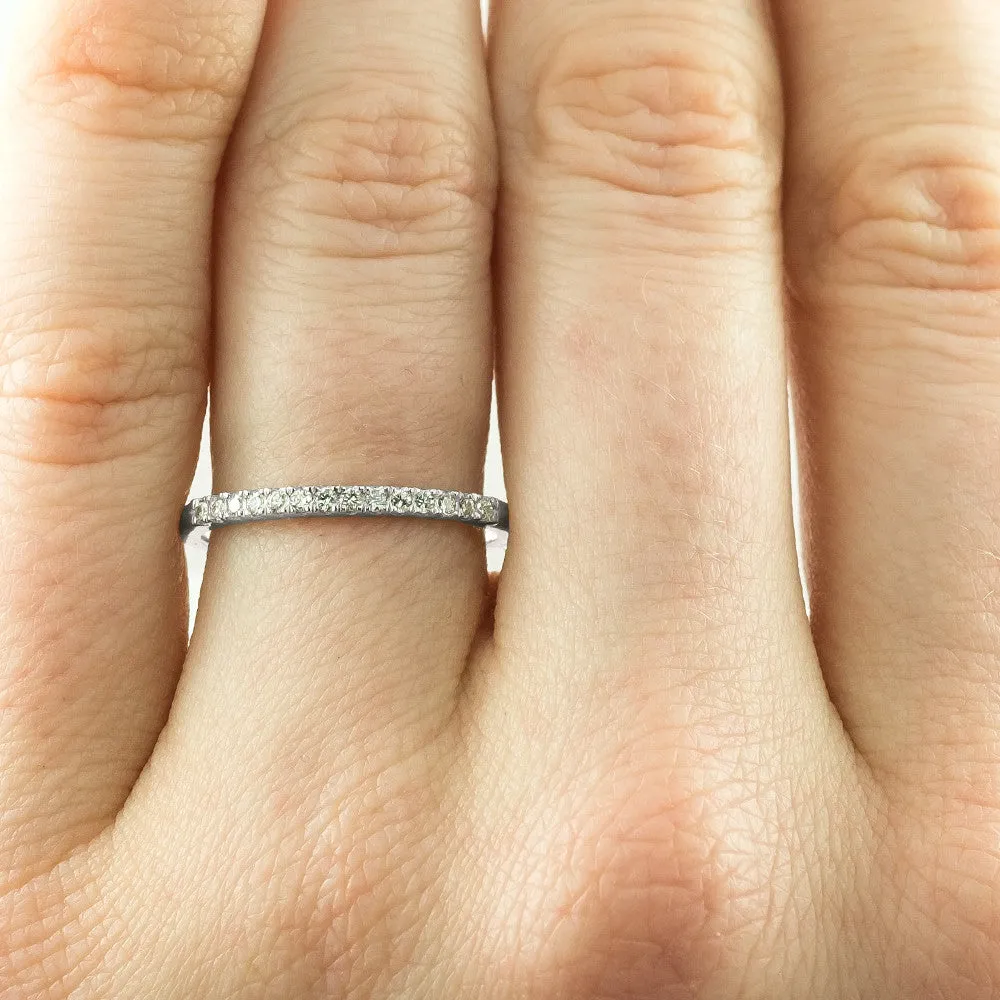 White Diamond, Half Eternity Wedding Band, Platinum