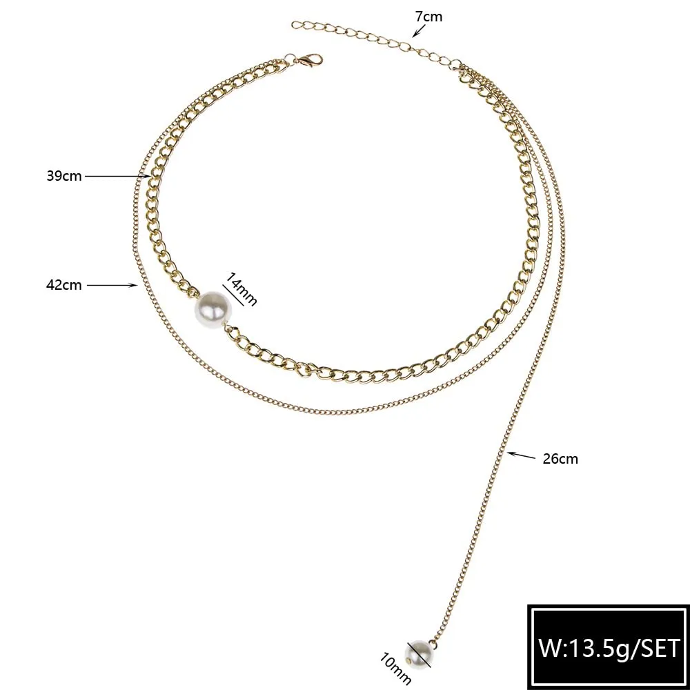 Yellow Chimes Necklace for Women and Girls Pearl Necklace for Women | Gold Plated Multilayered Choker Necklace for Girls | Birthday Gift for girls and women Anniversary Gift for Wife