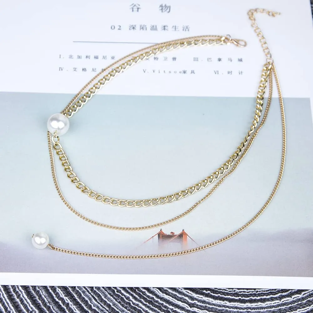 Yellow Chimes Necklace for Women and Girls Pearl Necklace for Women | Gold Plated Multilayered Choker Necklace for Girls | Birthday Gift for girls and women Anniversary Gift for Wife